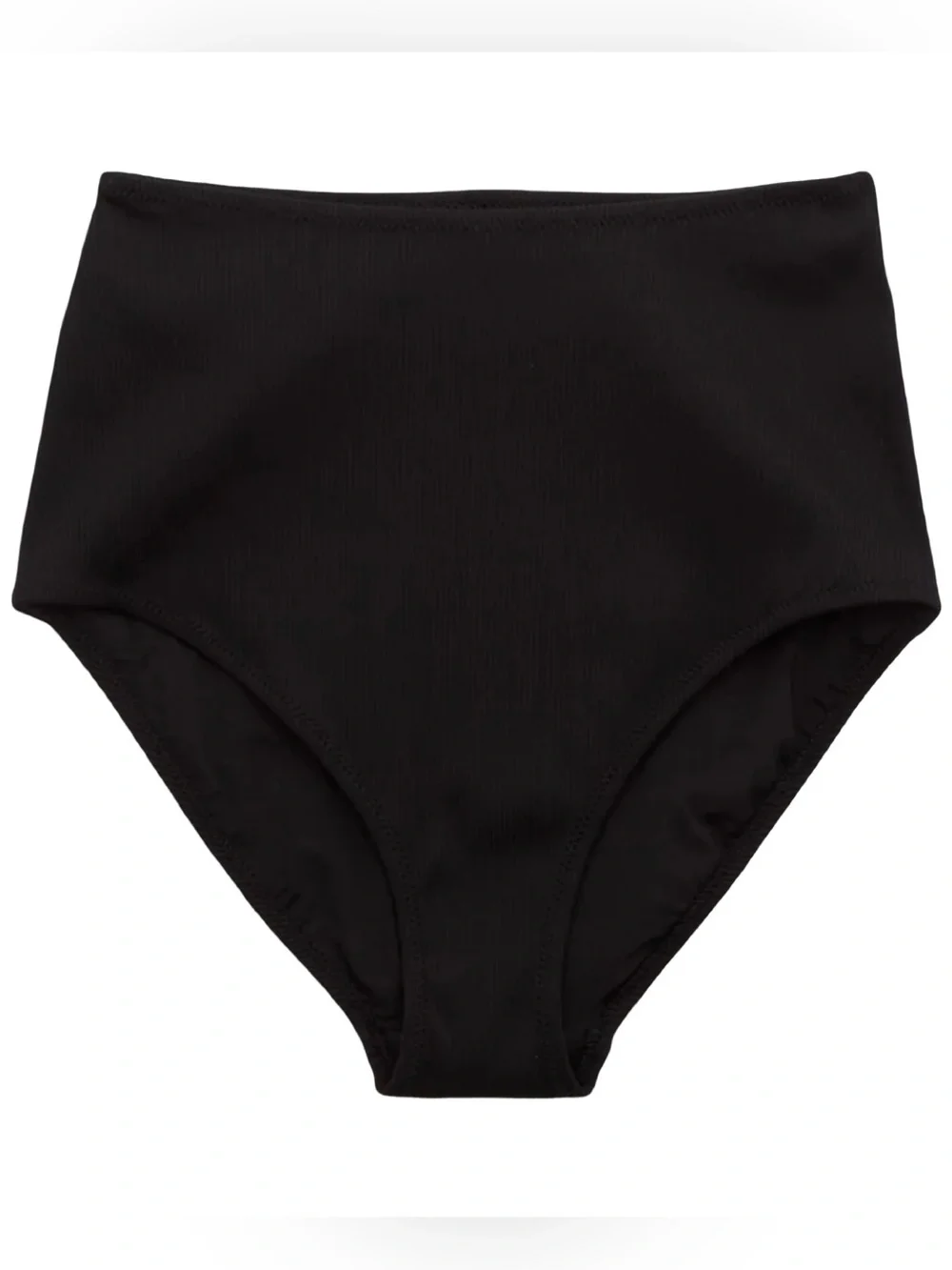 Aerie Black Ribbed High Waisted Full Coverage Swim Swimsuit Bottom Size Large